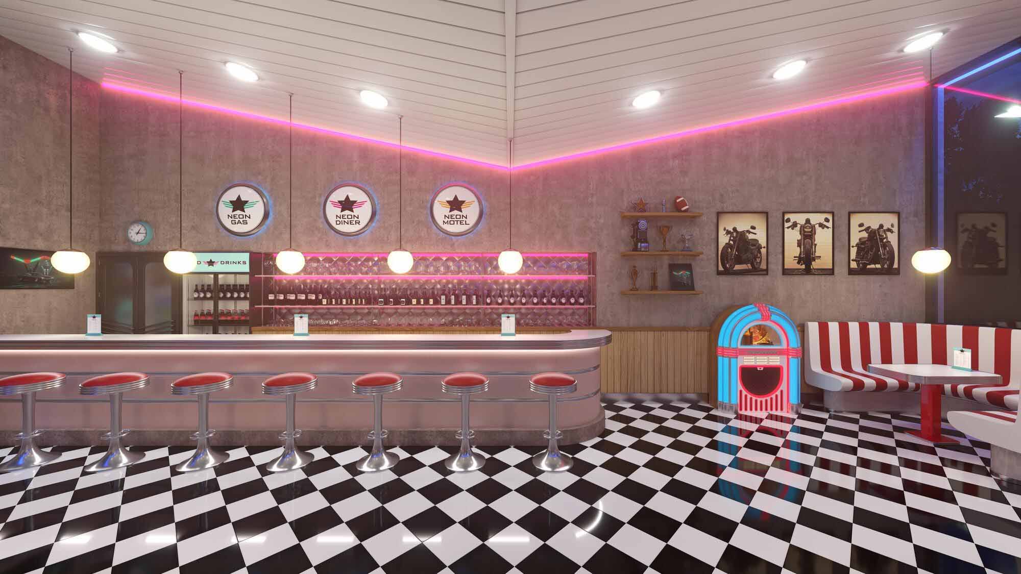 Palo Alto Creamery Vibe. Retro AI image
